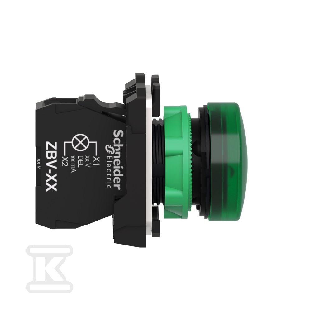 Signal lamp green LED 24V plastic, - XB5AVB3